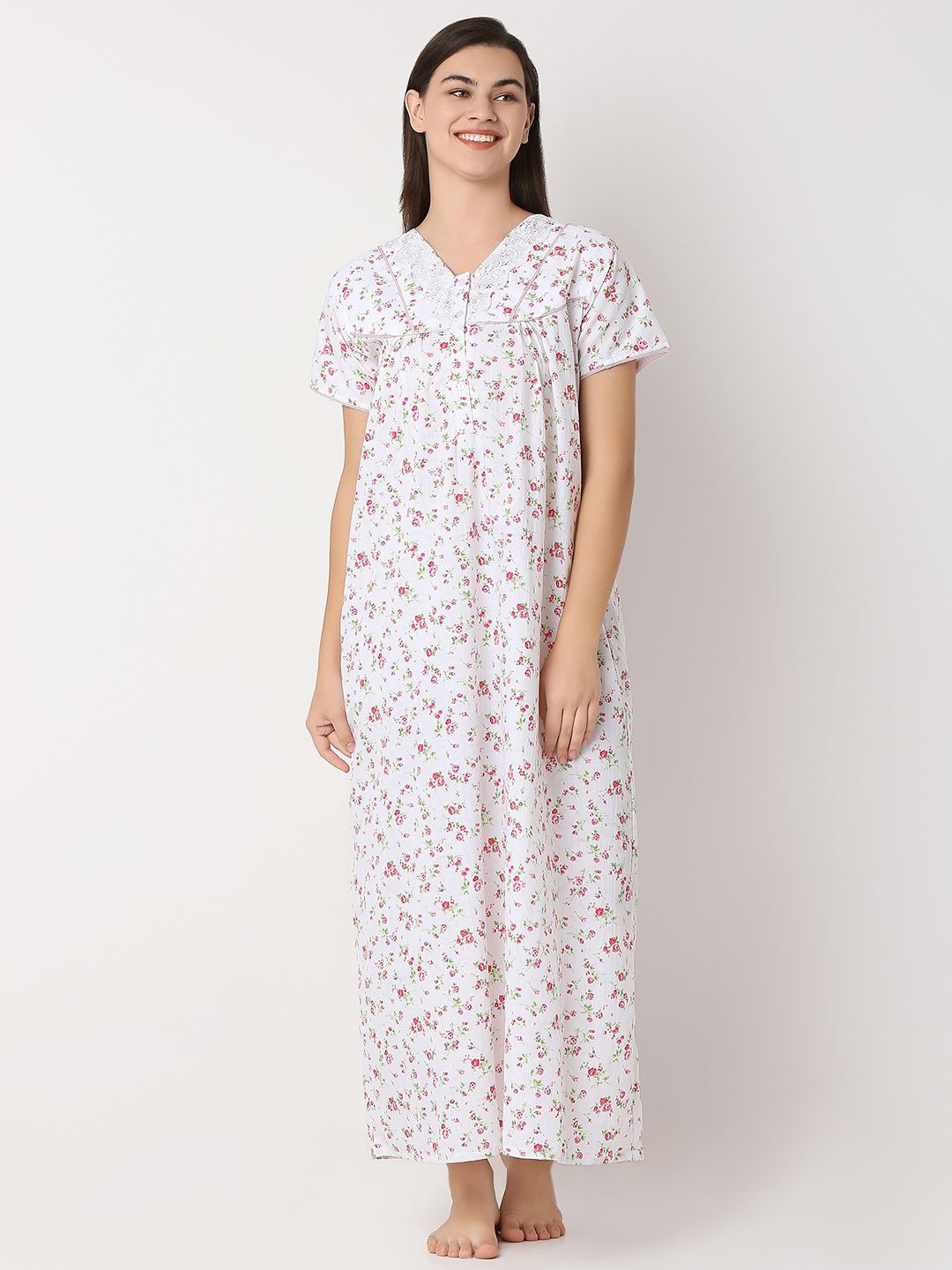 

Juliet Women Floral Printed Maxi Nightdress, Pink