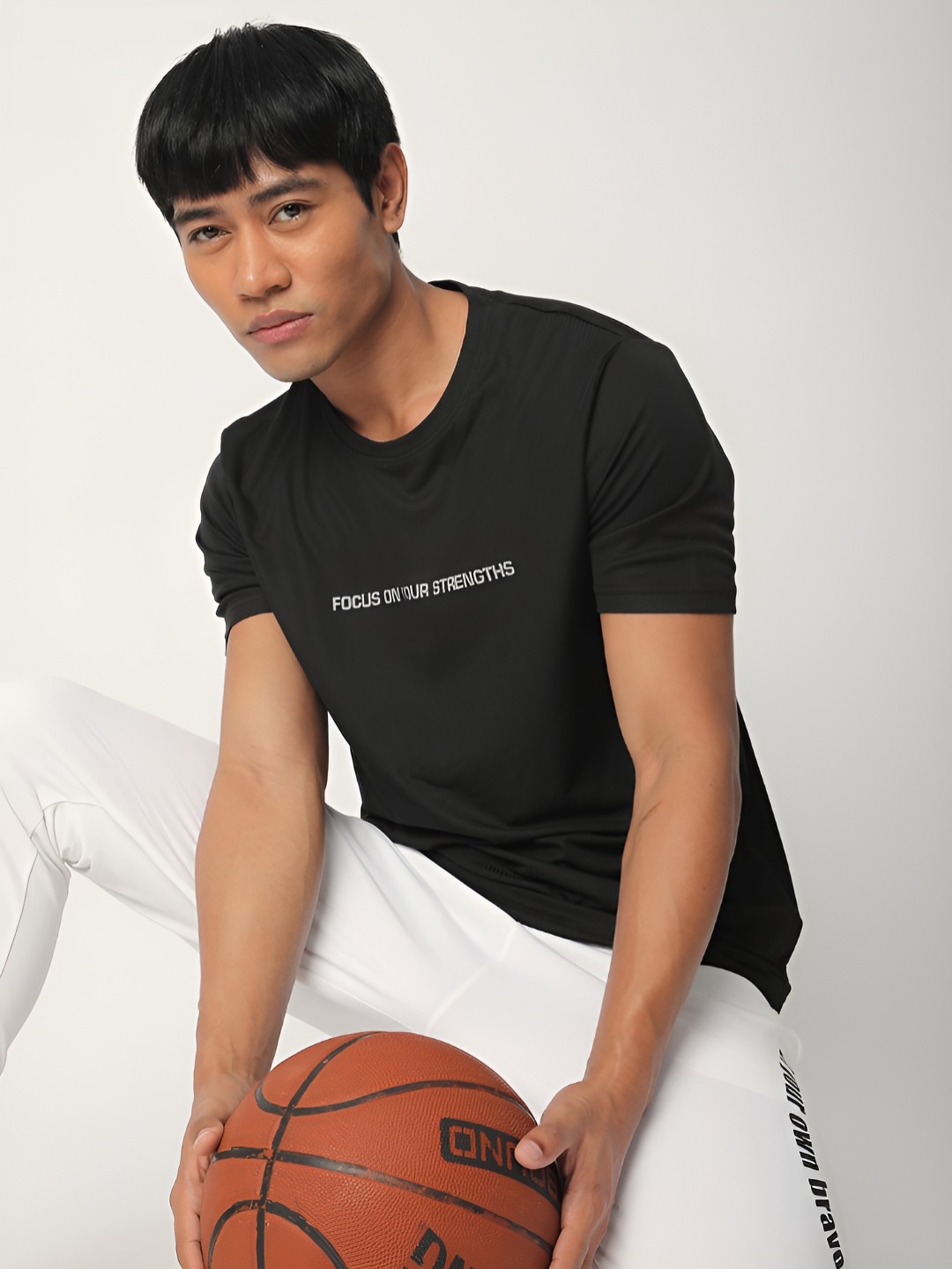 

R&B Men Typography Printed Round Neck T-shirt, Black