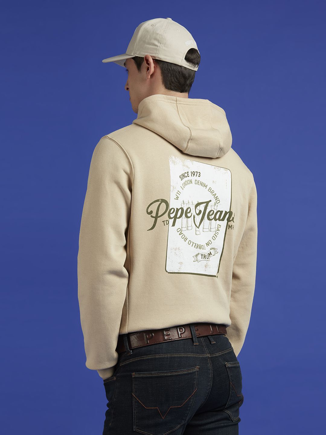 

Pepe Jeans Men Cotton Printed Hooded Sweatshirt, Beige