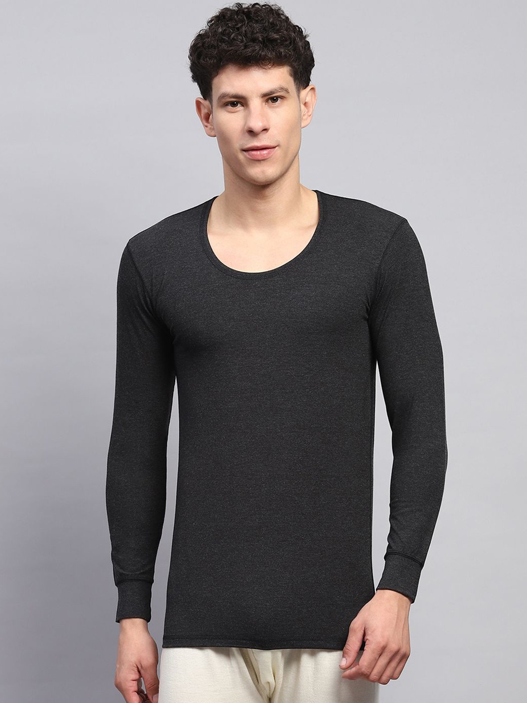 

Monte Carlo Men Round Neck Thermal Tops, Black