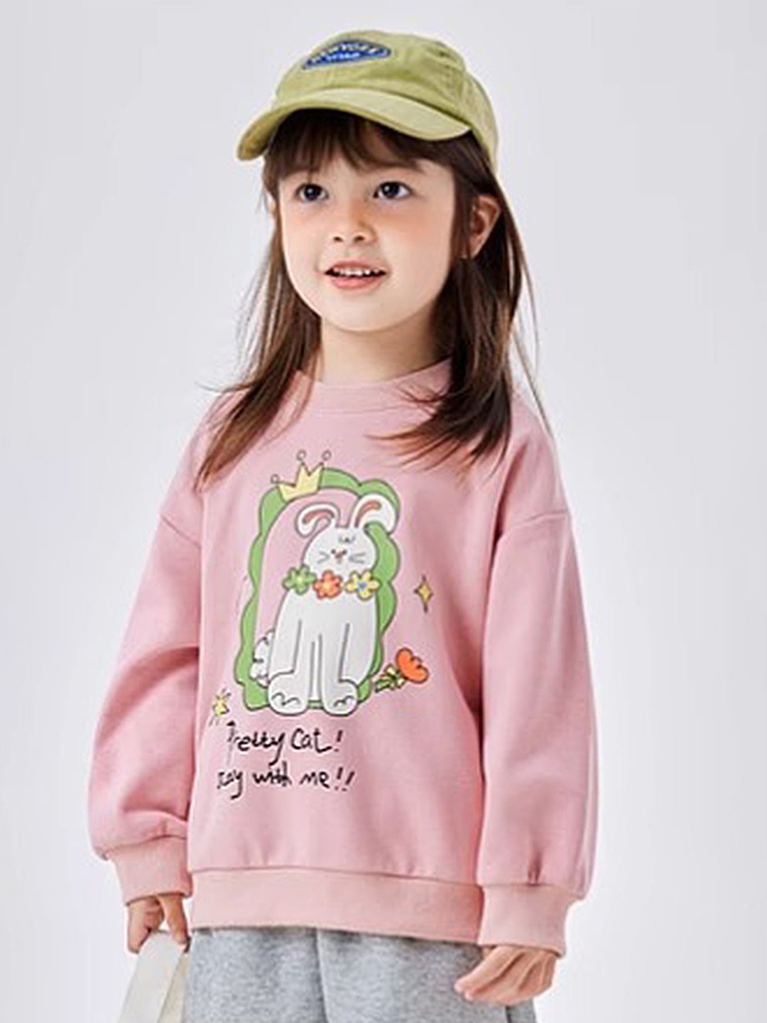 

LULU & SKY Girls Graphic Printed Sweatshirt, Pink