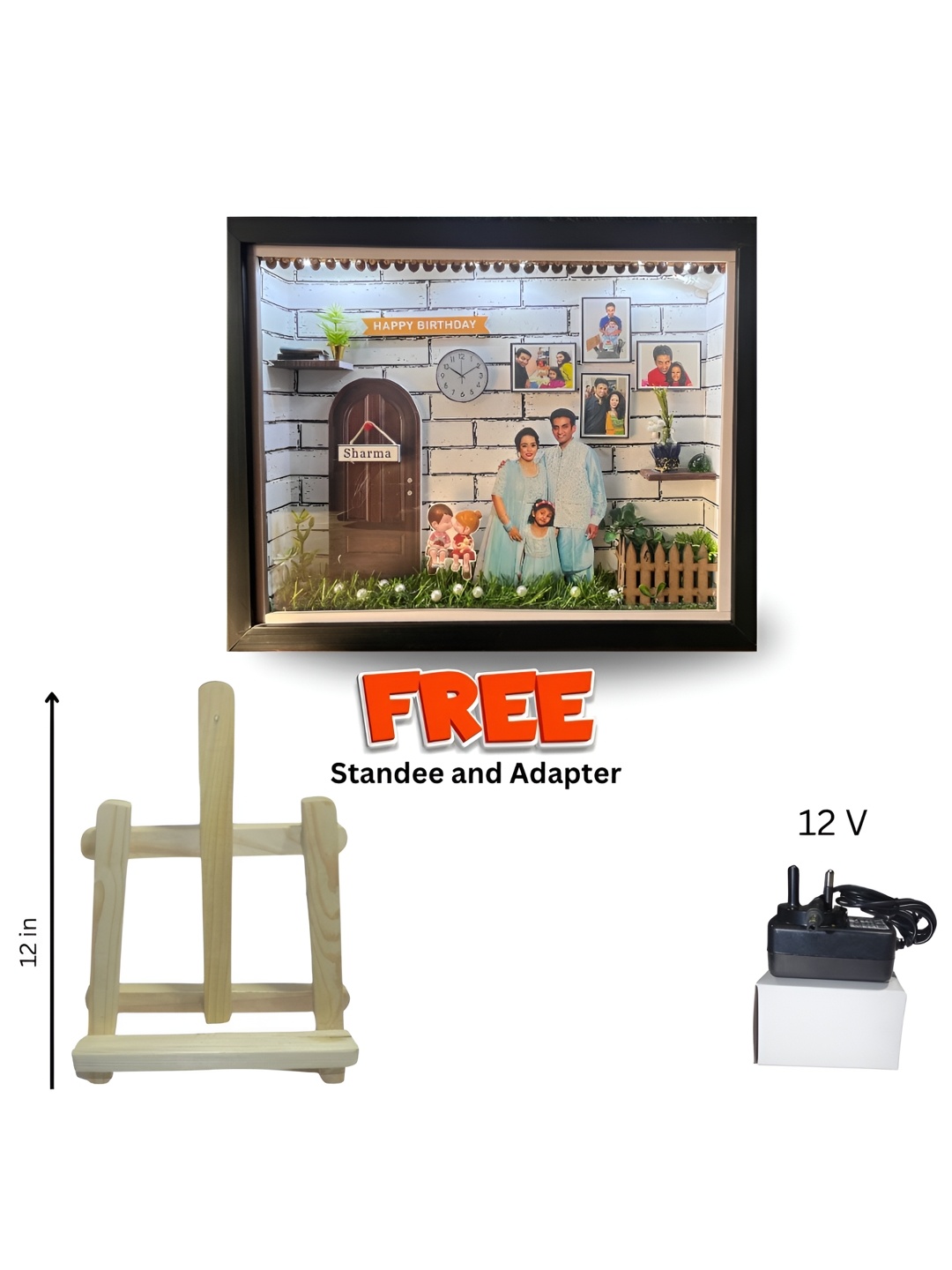 

khushi kart Brown & Blue 8 to 12 Pieces Wood Wall Photo Frames