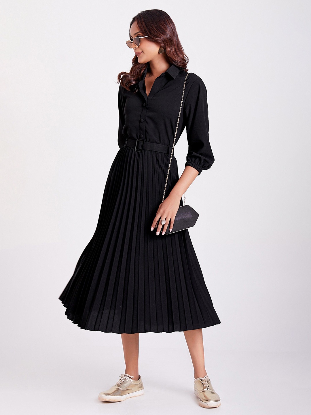 

Krunal Raiyani Womens Applique Fit & Flare Maxi Dress, Black