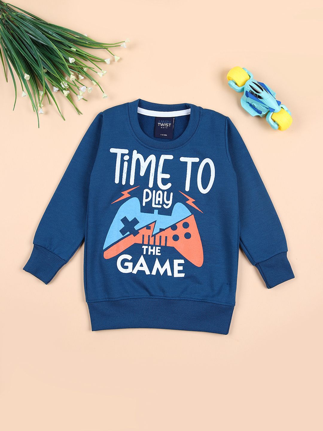 

V-Mart Boys Cotton Printed Round Neck Sweatshirt, Teal