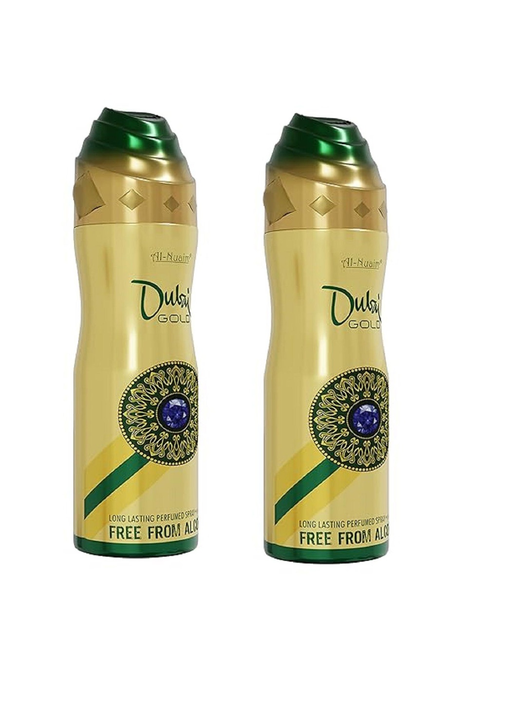 

Al-Nuaim Men Set of 2 Dubai Gold Alcohol-Free Long Lasting Deodorant - 200 ml each, Yellow
