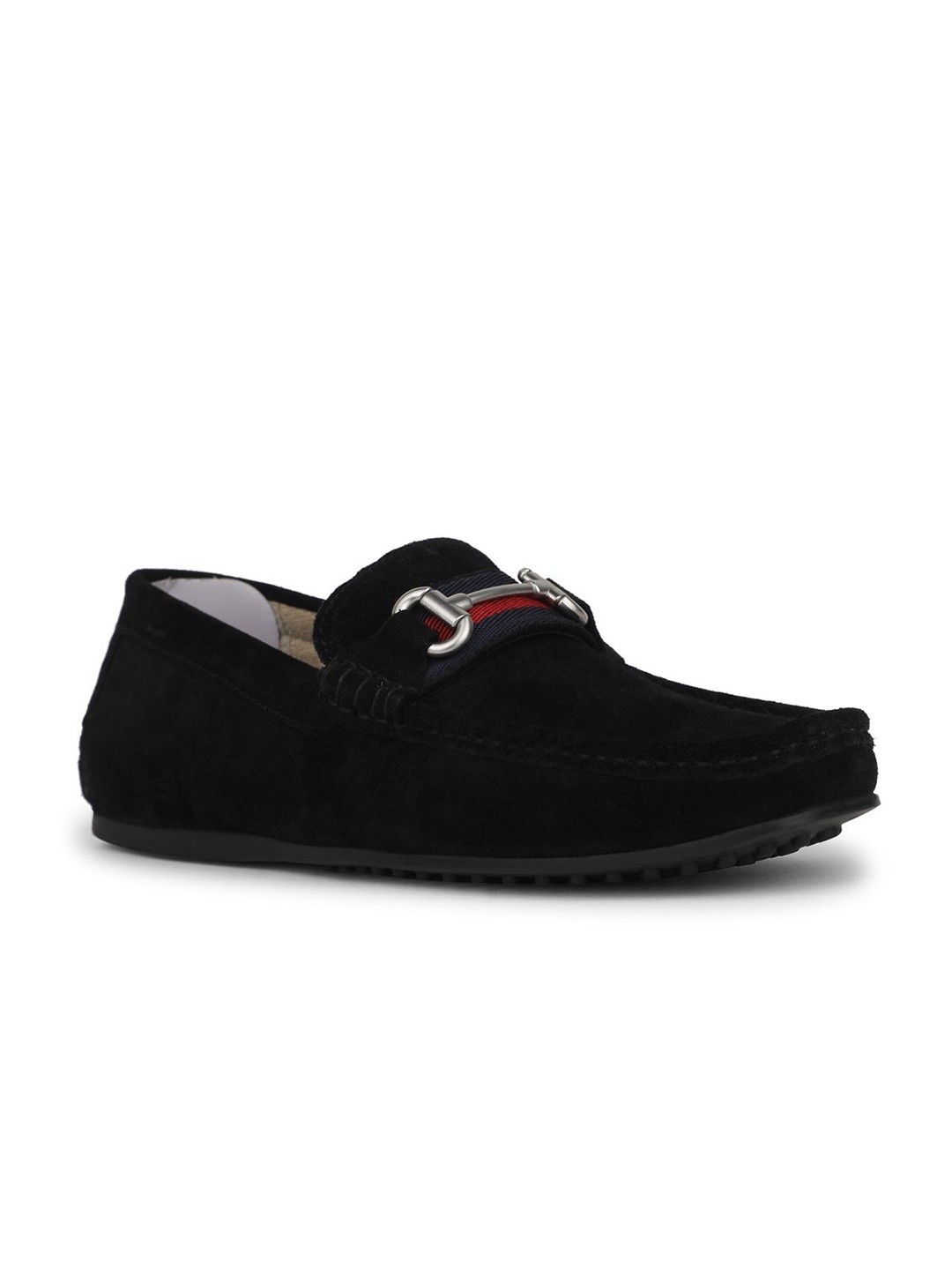 

Hush Puppies Men Slip-On Textured Leather Loafers, Black