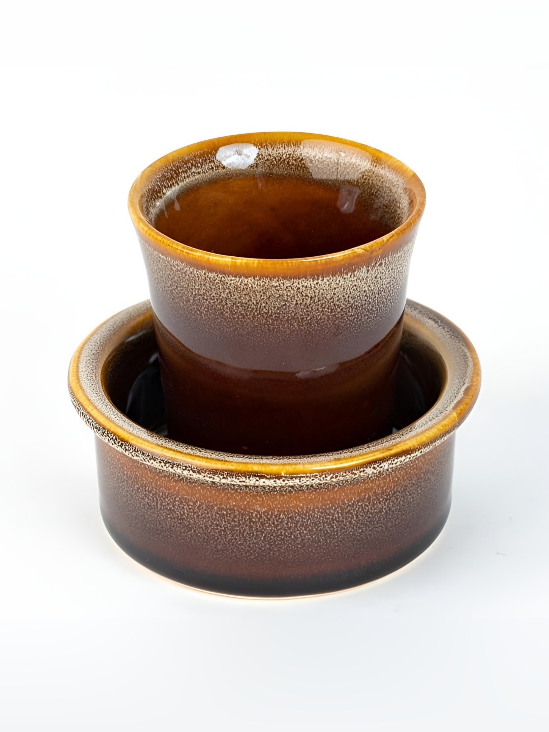 

BODHI HOUSE Brown Ceramic Tea Tumbler & Dabara 120ml