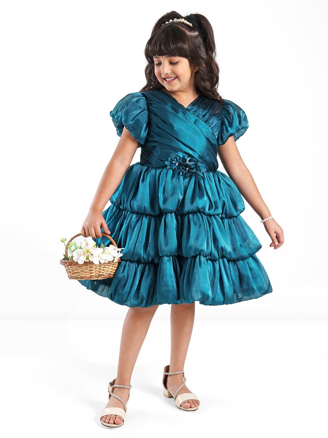 

Mark & Mia Girls V-Neck Fit & Flare Dress, Teal