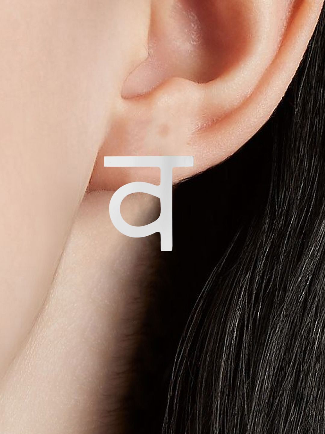 

Sangria A Akshar Stud Earrings, Silver