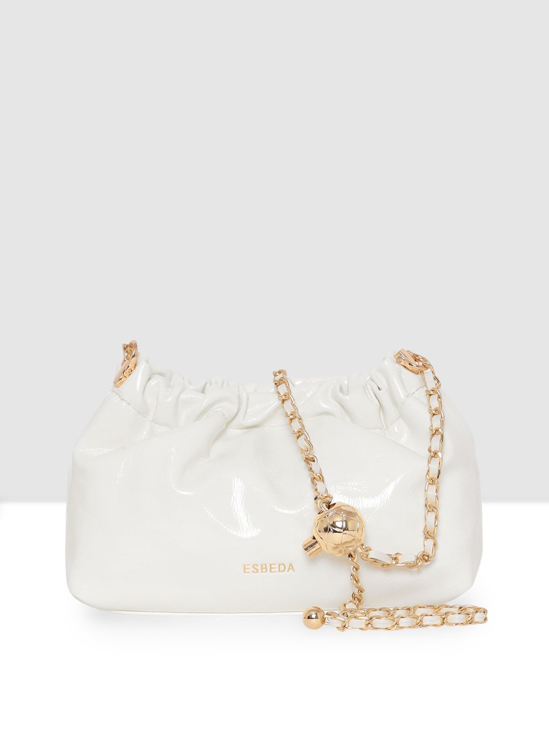 

ESBEDA Women Solid Bowling Handheld Bag, White