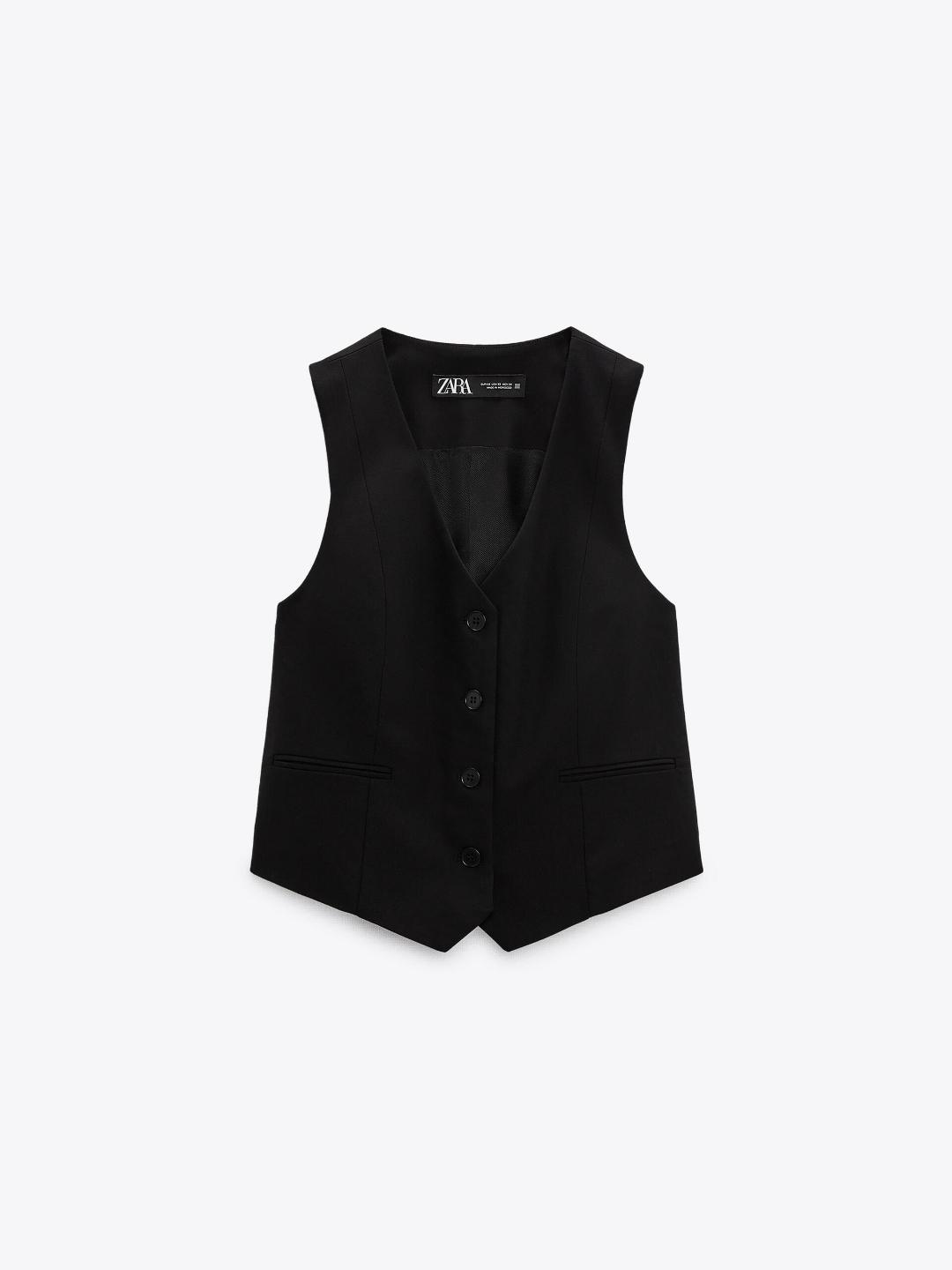 

ZARA Women Black Waistcoat