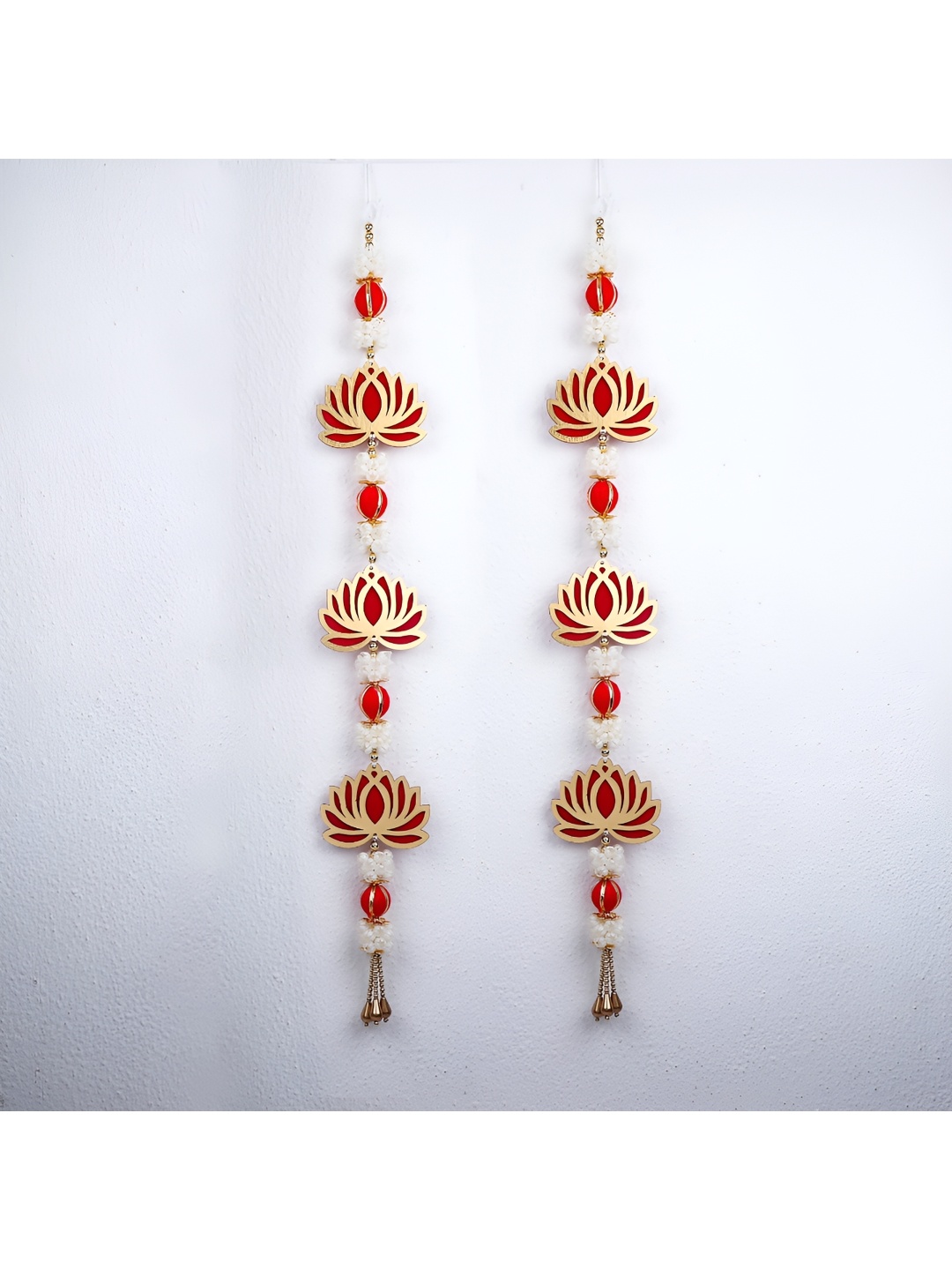 

Archies Red and GoldToned 2 Pieces Jasmine & Lotus Door Hangings