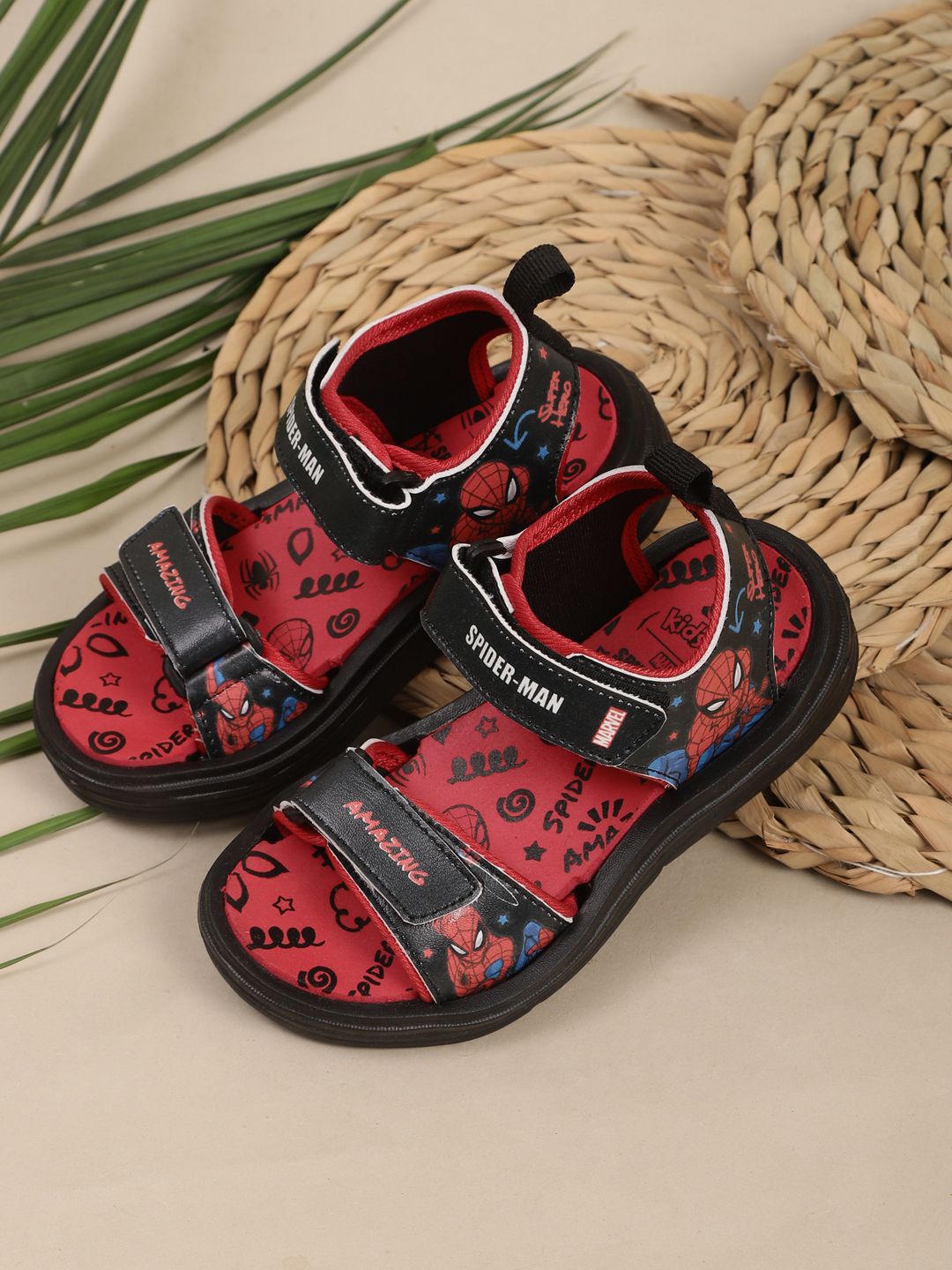 

Kids Ville Boys Spiderman Printed Sandals, Red