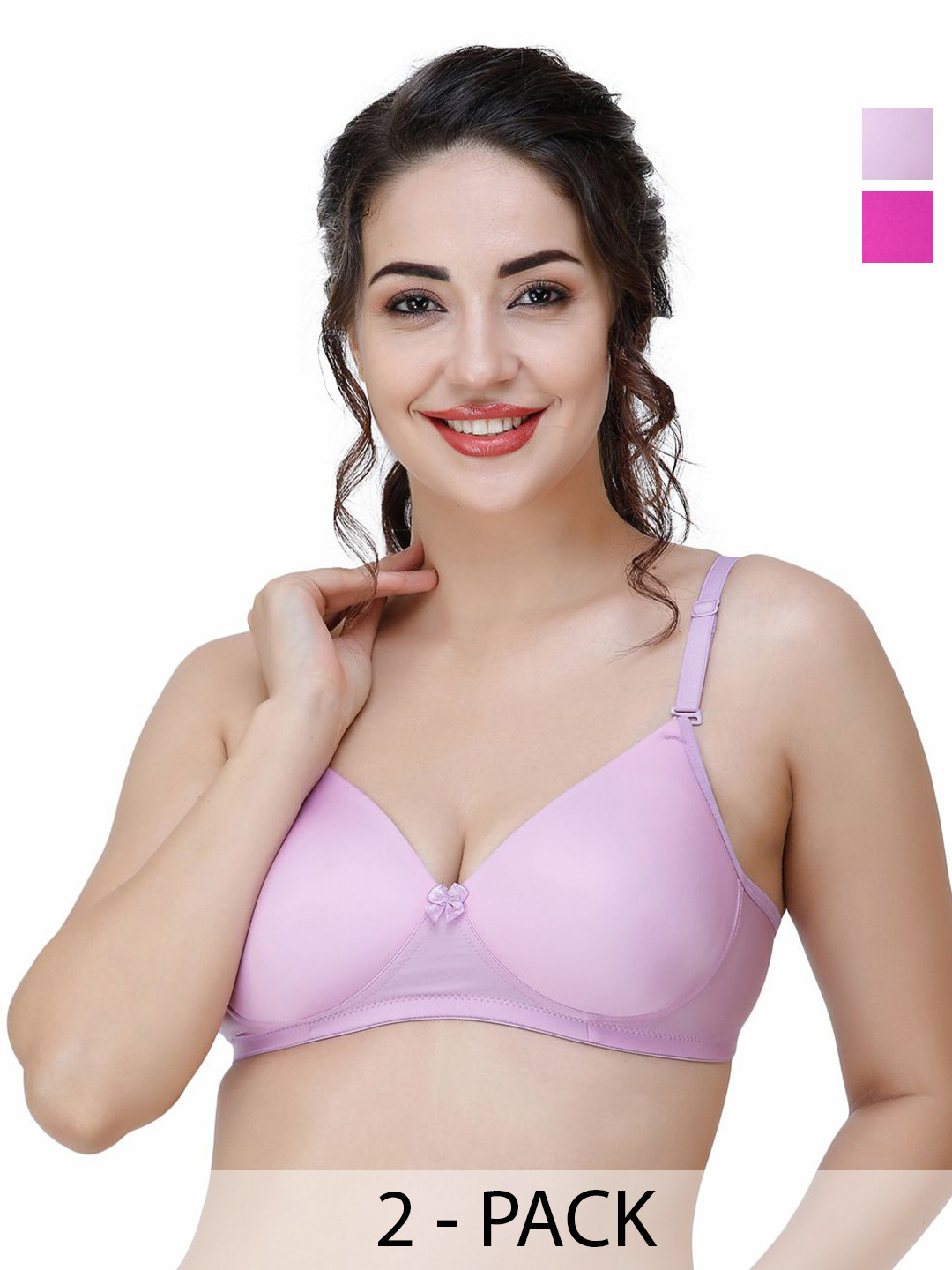 

College Girl Pack Of 2 Full Coverage Lightly T-shirt Padded T-shirt Bra, Purple