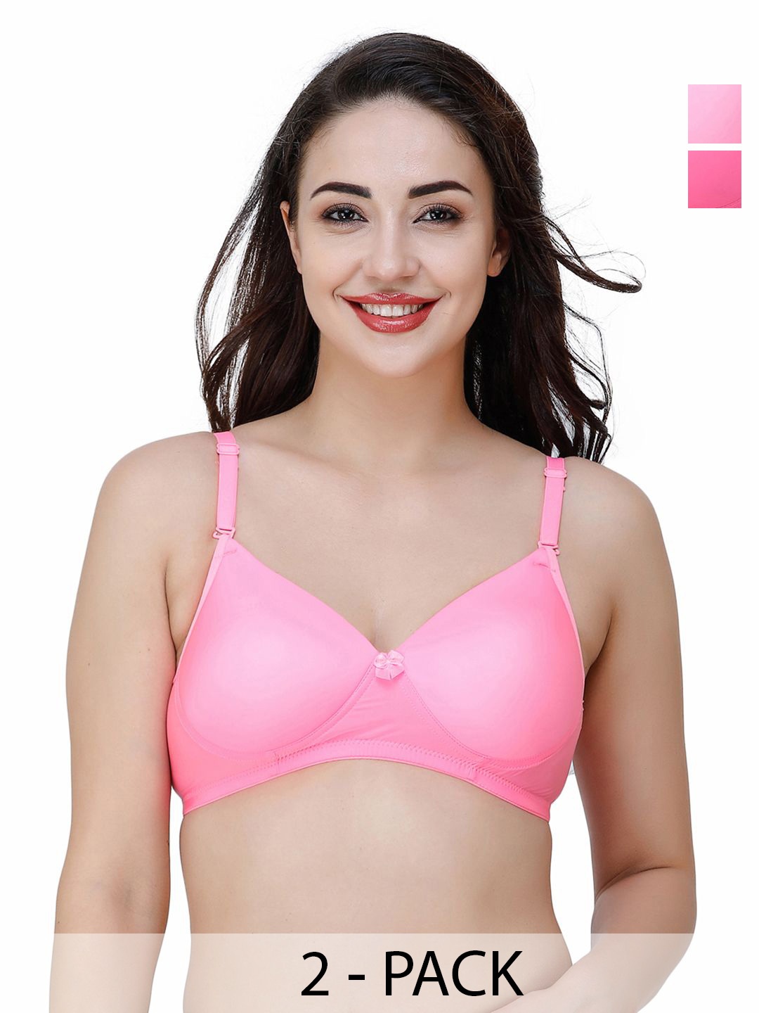 

College Women Full Coverage Lightly Padded Solid Bra, Pink