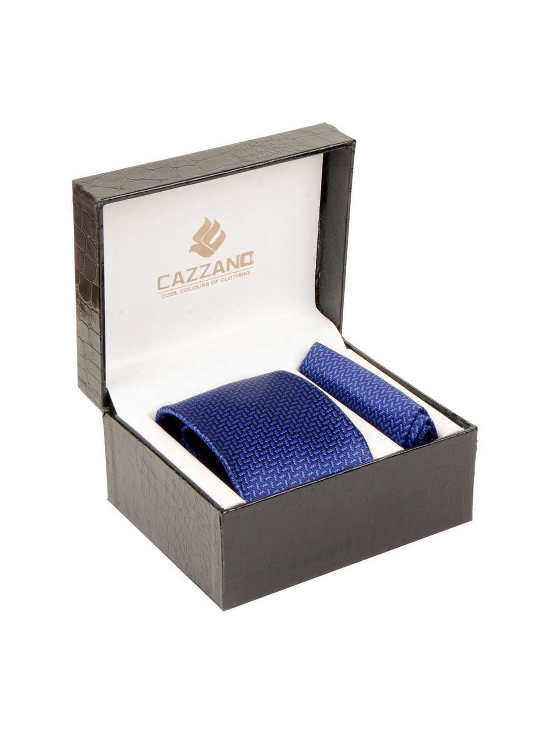 

Cazzano Men Accessory Gift Set of Tie and Pocket Square, Blue