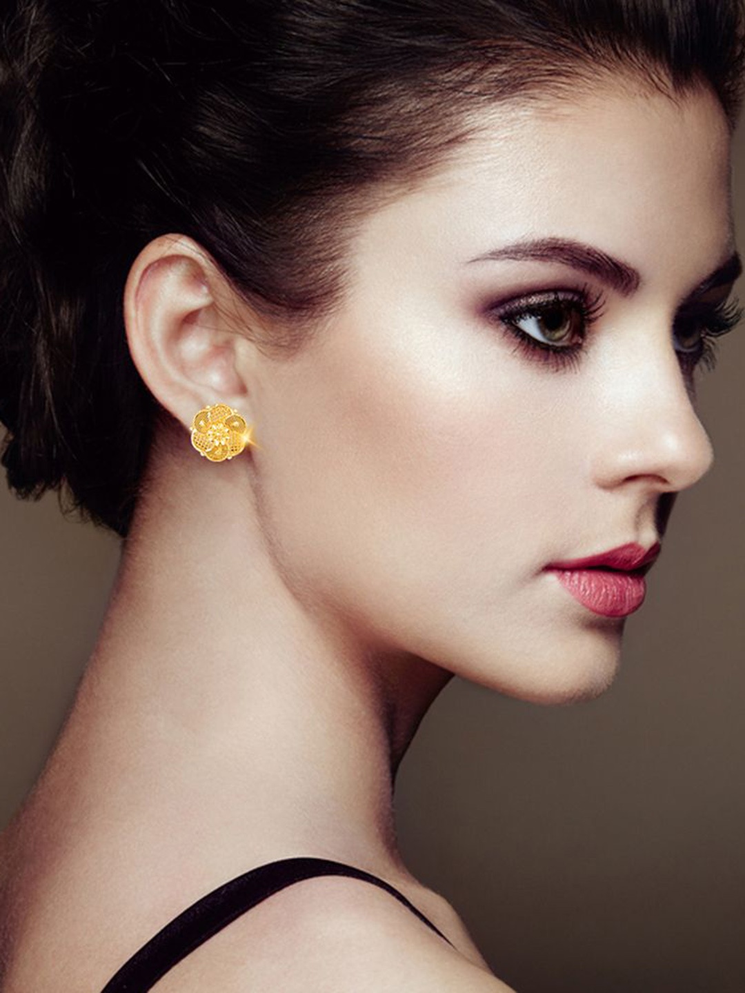 

DIVASTRI Set Of 2 Gold-Plated Circular Studs Earrings