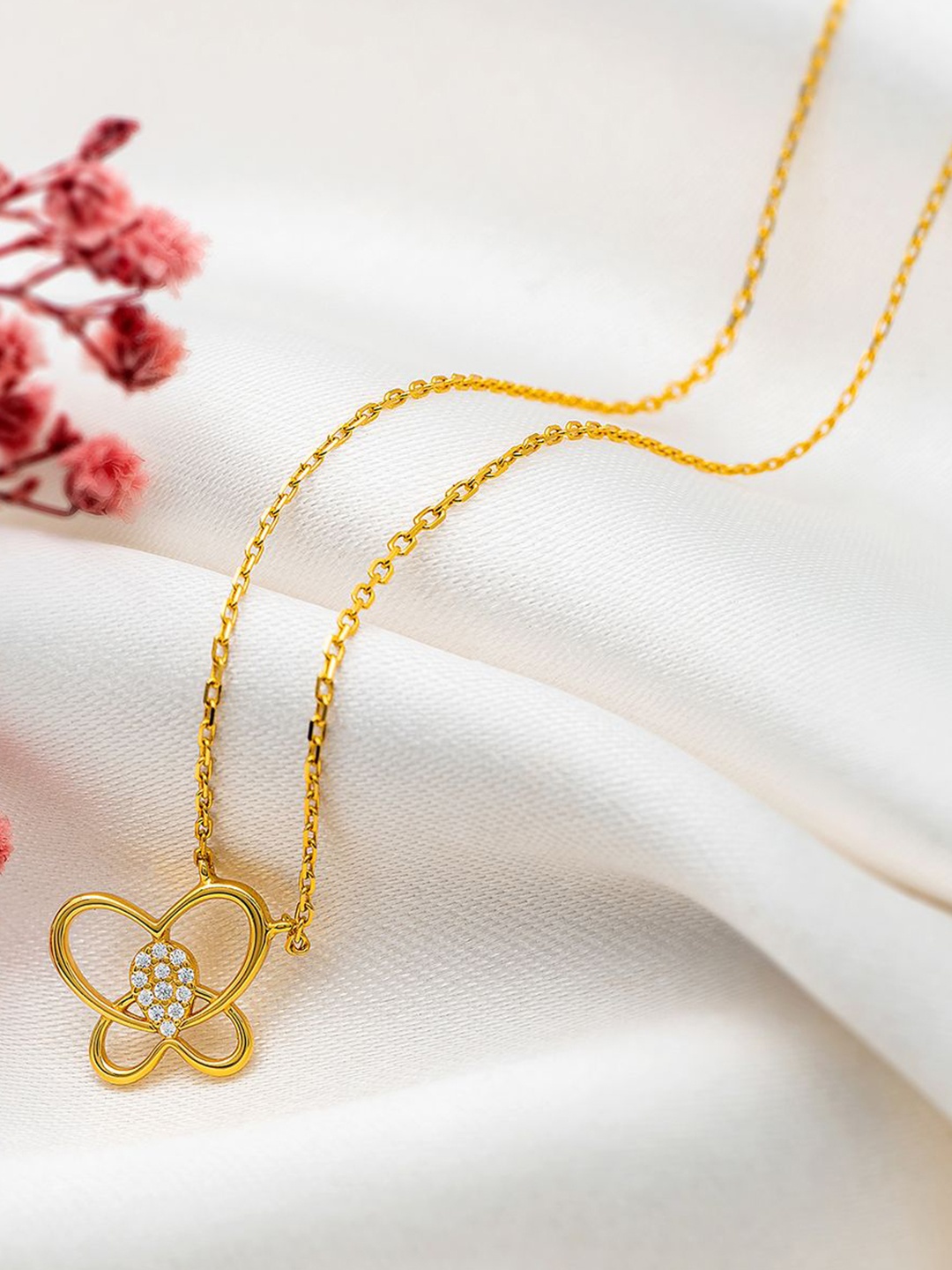 

SILBERRY Sterling Silver 18k Gold Plated Delicate Butterfly Chain
