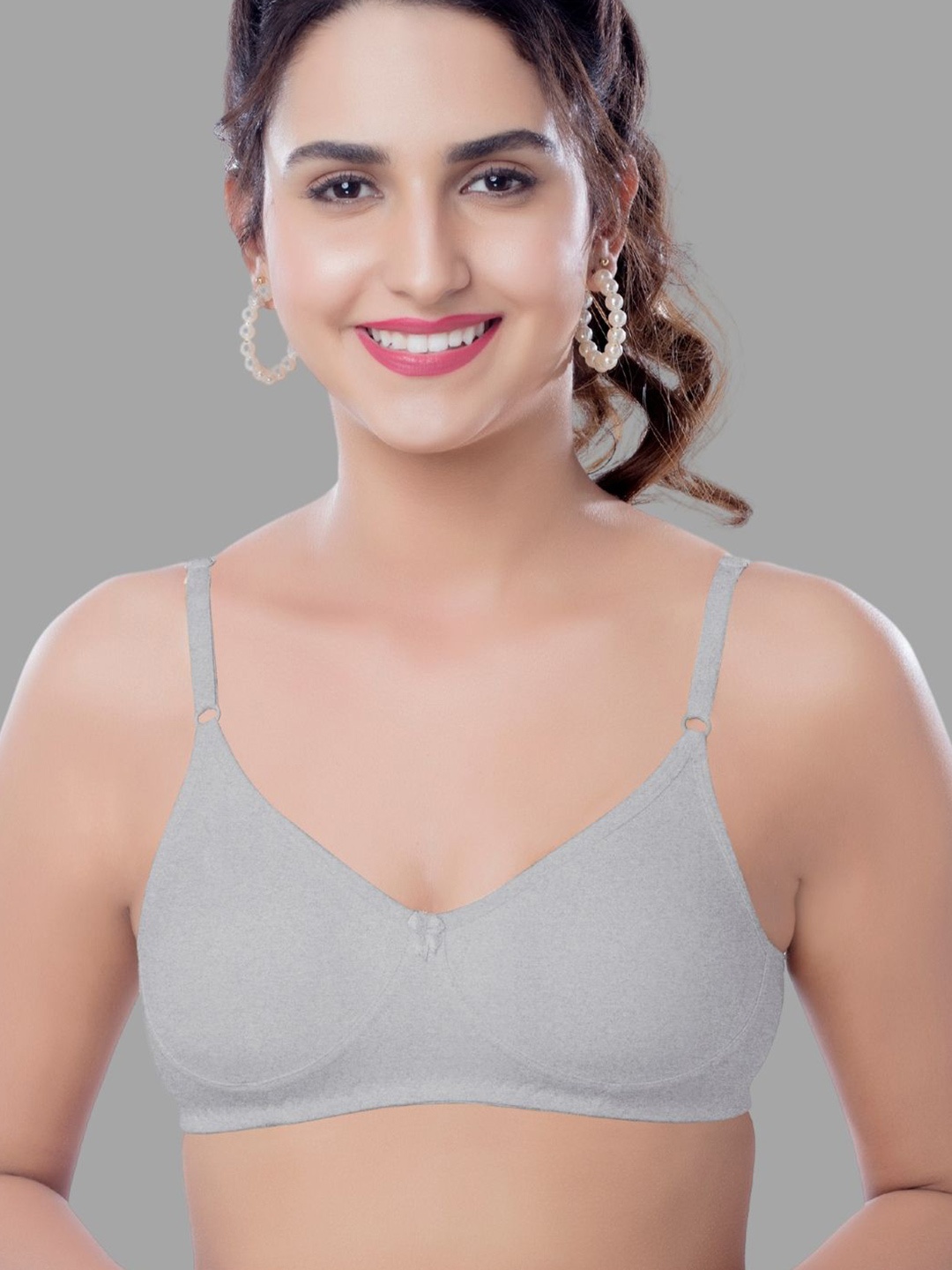 

BRIDA LADIES INNERWEAR Full Coverage T-shirt Bra With All Day Comfort, Grey
