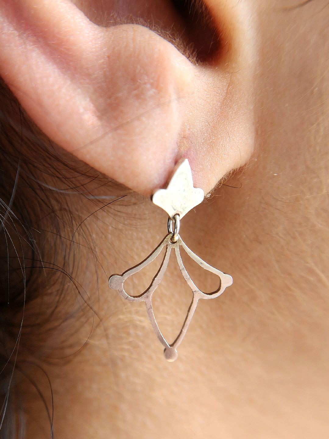 

Goldnera 925 Sterling Silver Contemporary Kolam Design Drop Earrings