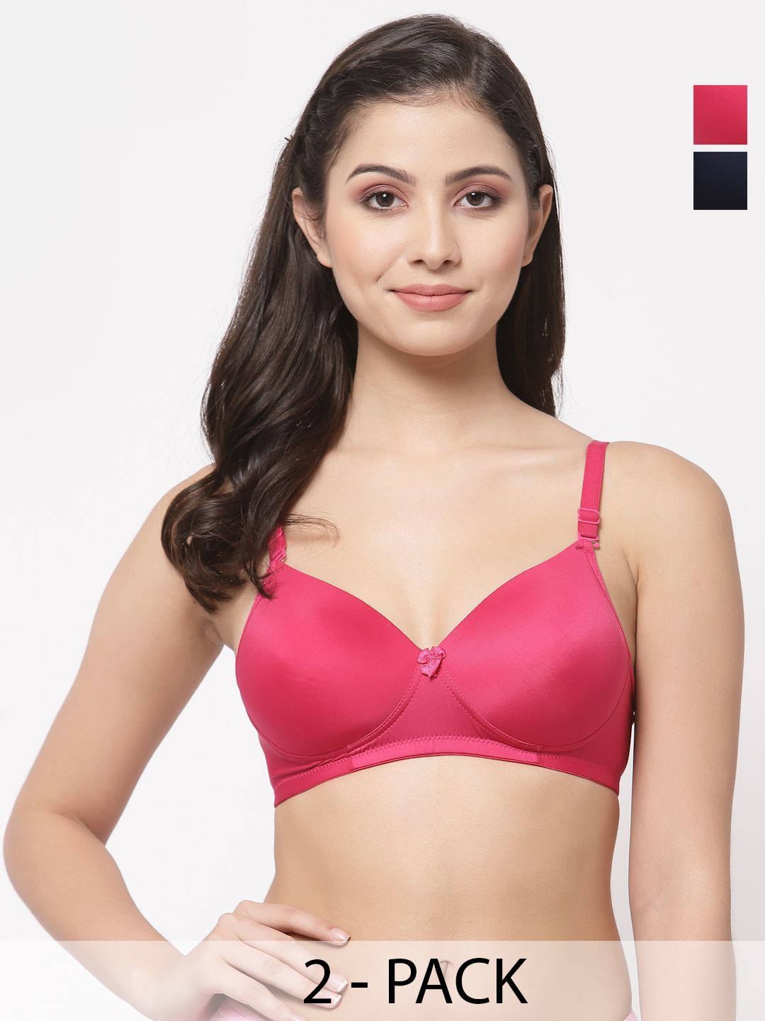 

College Girl Pack Of 2 Full Coverage Lightly Padded T-shirt Bra, Pink