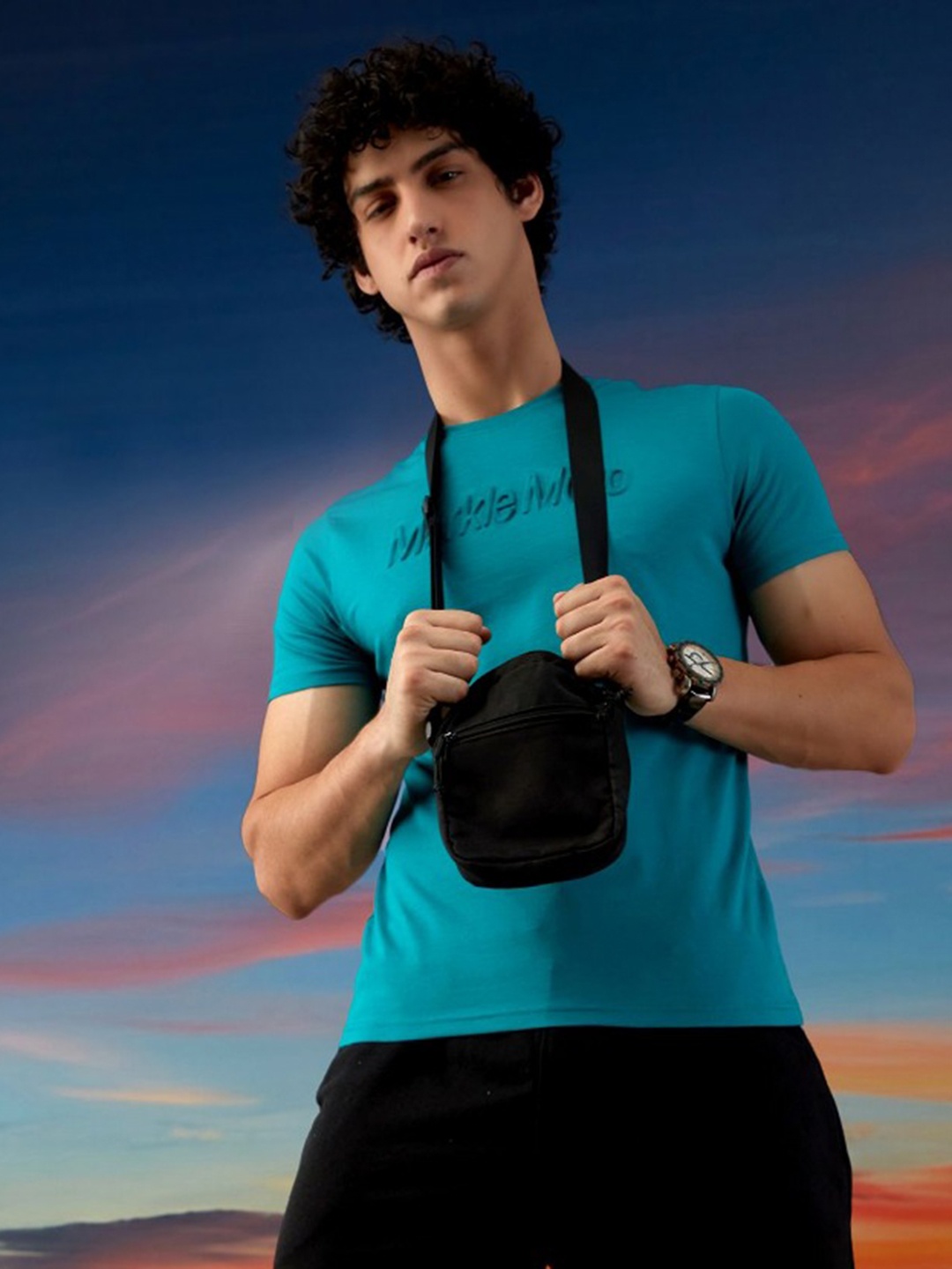 

Markle Moro Men Typography Printed Round Neck Cotton Slim Fit T-shirt, Sea green