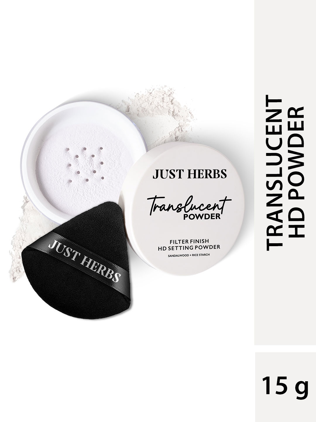 

Just Herbs HD Setting Powder With Sandalwood & Rice Starch - 15 g -Translucent, White