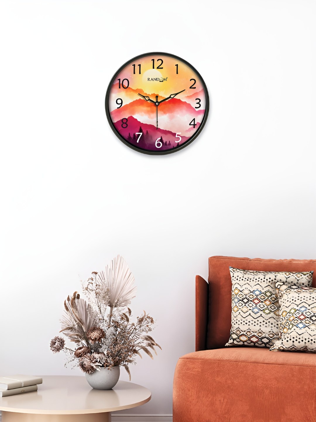 

Aura Yellow & Black Printed Contemporary Analogue Wall Clock