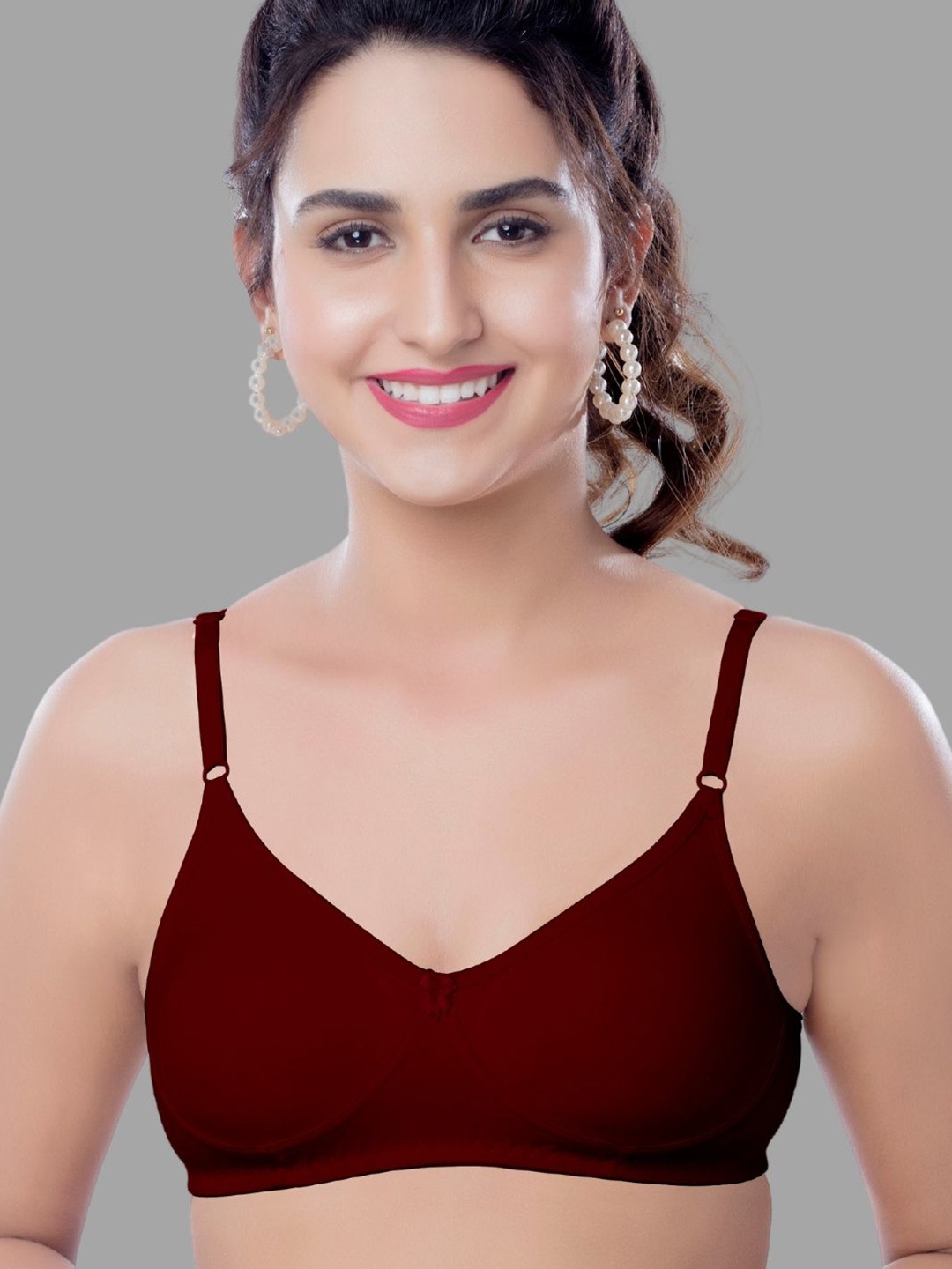

BRIDA LADIES INNERWEAR Full Coverage T-shirt Bra With All Day Comfort, Maroon