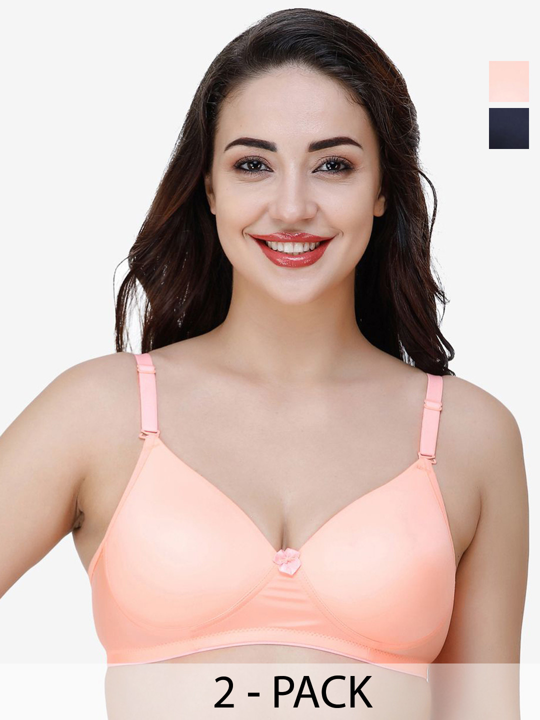 

College Girl -Women Full Coverage Lightly Padded All Day Comfort Multiway T-shirt Bra, Orange