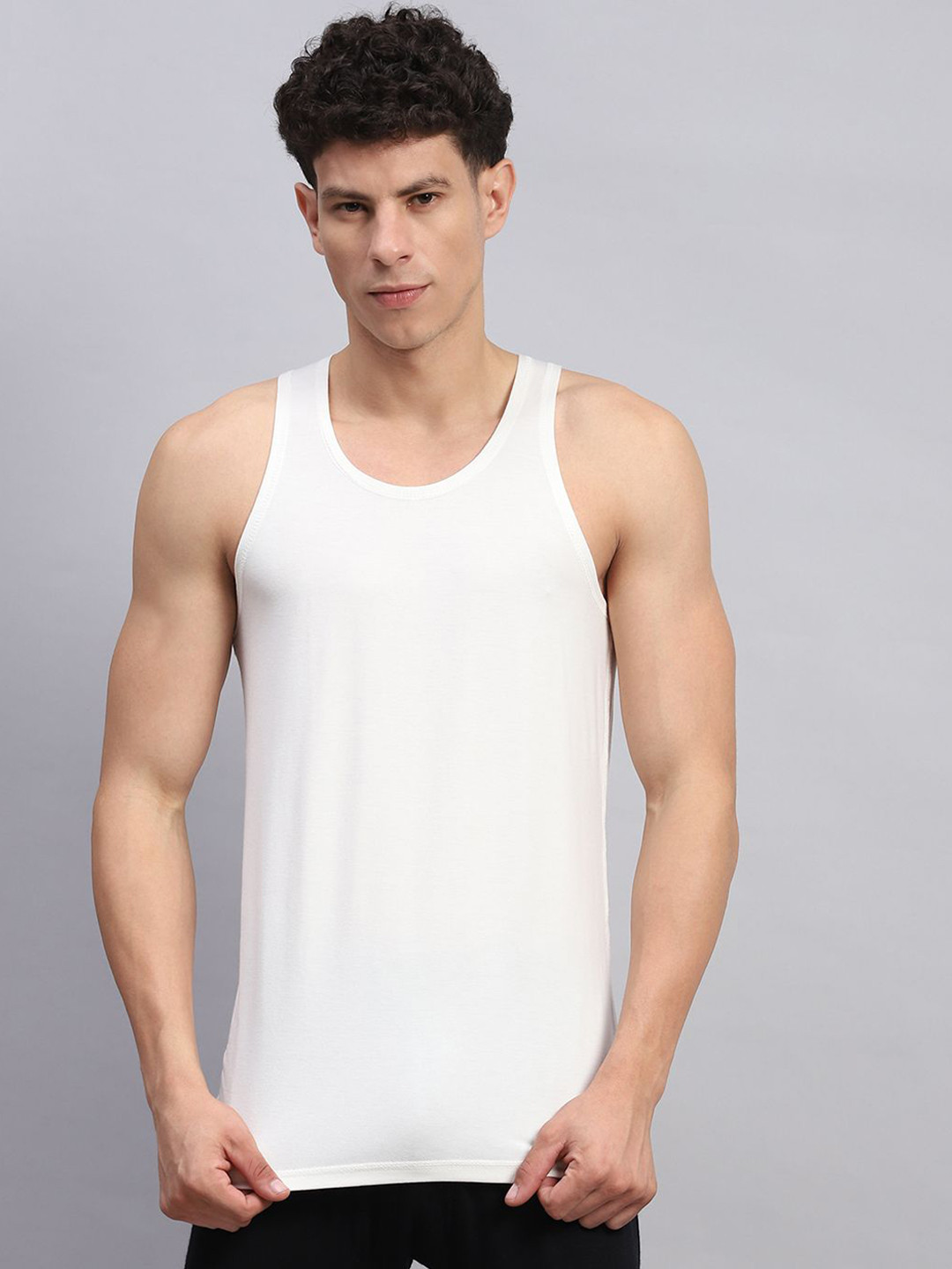 

Monte Carlo Men Round Neck Thermal Tops, White