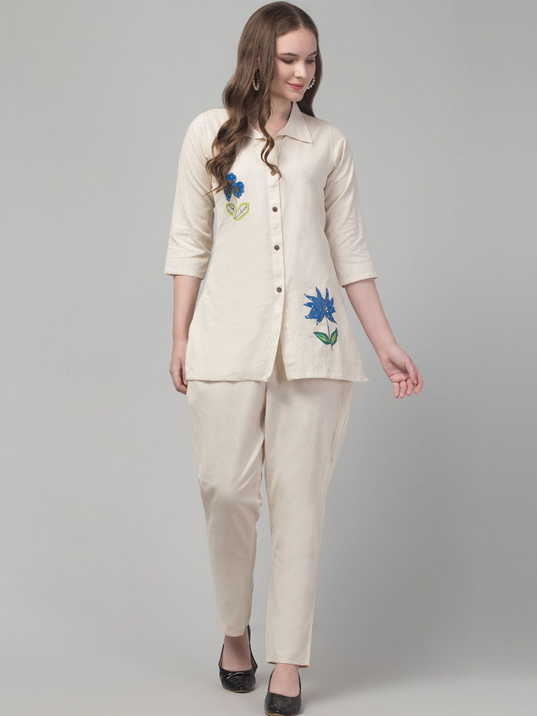 

Trend Level Floral Embroidered Midi Dress, Off white