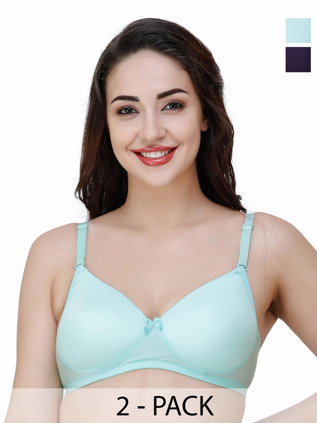 

College Girl Women Pack Of 2 Full Coverage Lightly Padded Bra, Purple