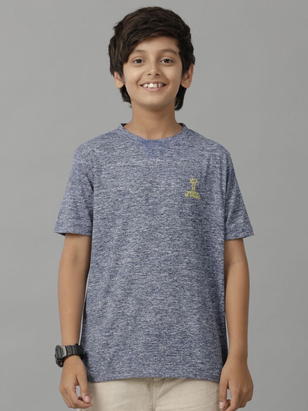 

UNDER FOURTEEN ONLY Boys Abstract Printed Round Neck T-shirt, Grey