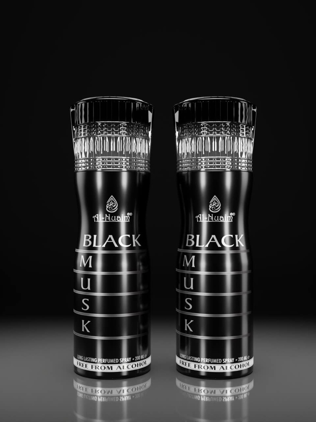 

Al-Nuaim Black Musk Set of 2 Alcohol Free Long Lasting Deodorant - 200 ml each