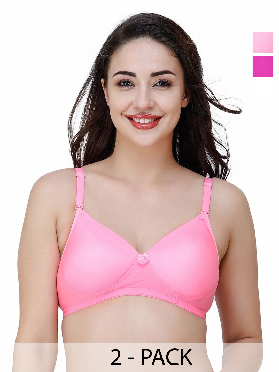 

College Girl Pack Of 2 Medium Coverage Lightly Padded T-shirt Bra, Purple