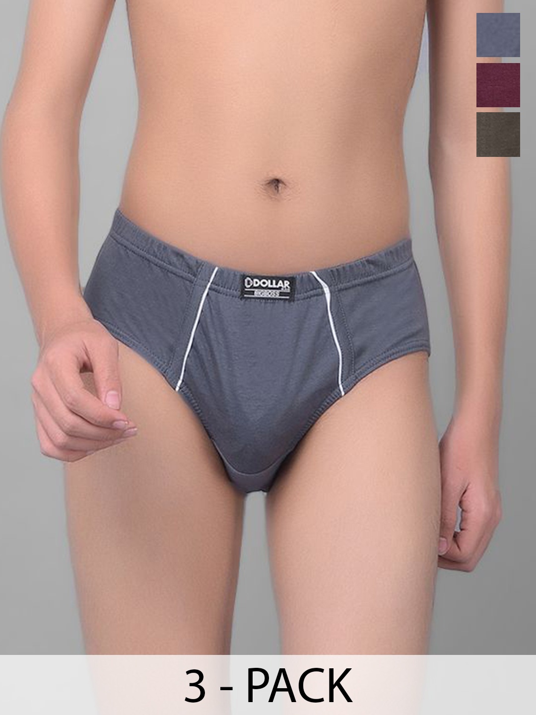 

Dollar Bigboss Pack Of 3 Assorted Cotton Basic Briefs