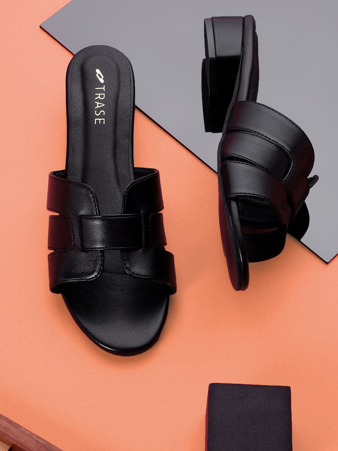 

TRASE Women Block Heel Sandals, Black