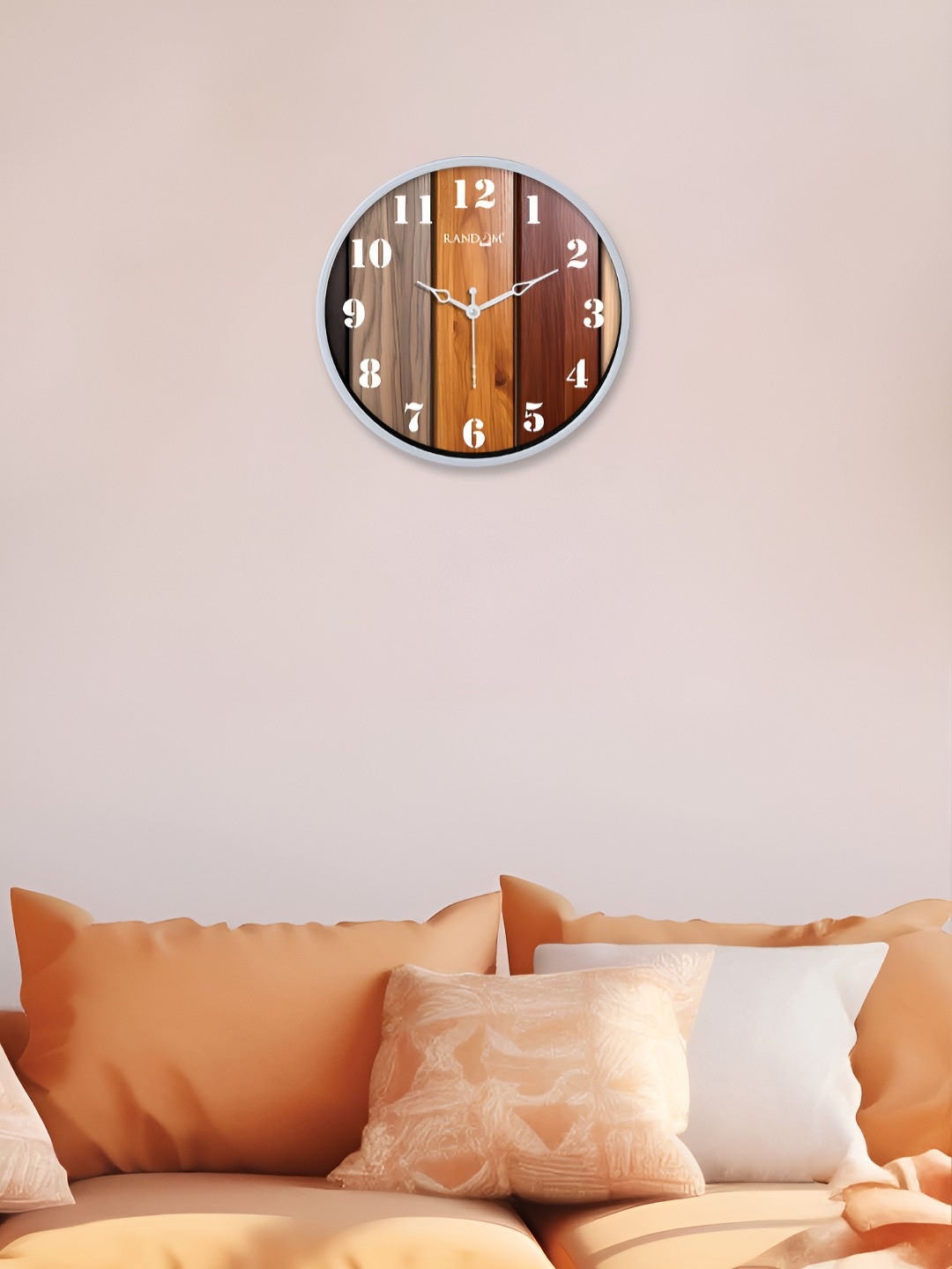 

Aura Brown & White Printed Contemporary Analogue Wall Clock