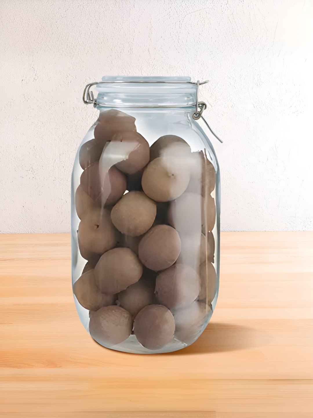 

The Better Home Transparent Glass Easy to Clean Jar With Buckle Lid & Wide Mouth 3L