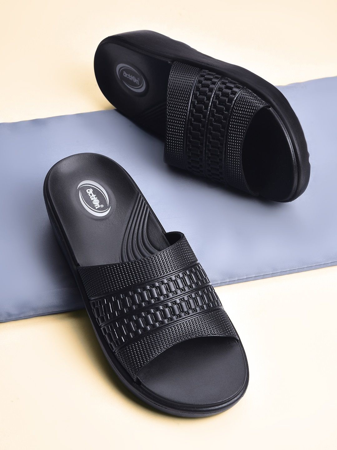 

Action Plus Women Rubber Sliders, Black