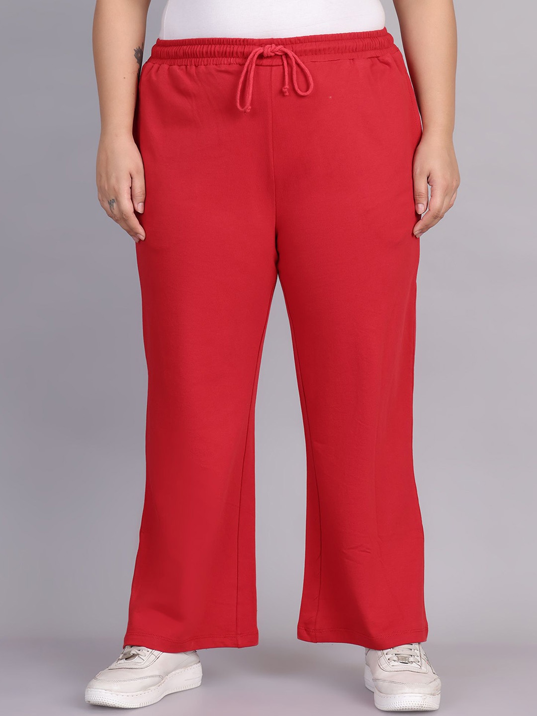 

Rute Women Pure Cotton Mid-Rise Track Pants, Red