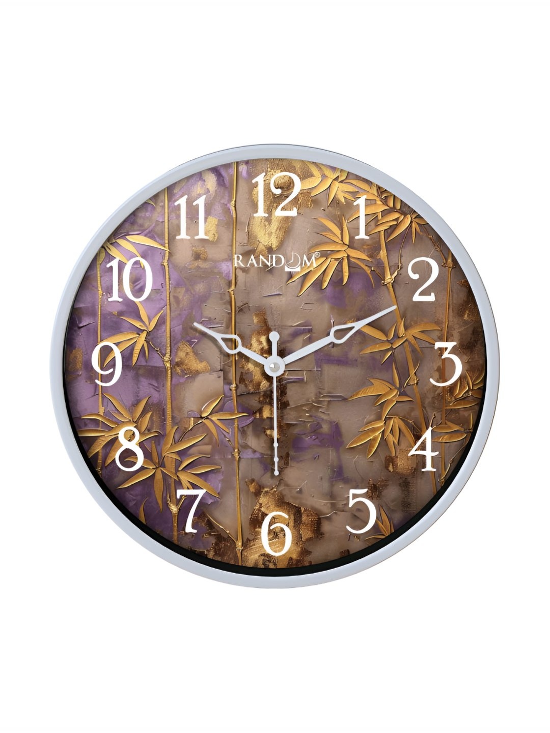 

Aura Purple & White Printed Contemporary Analogue Wall Clock