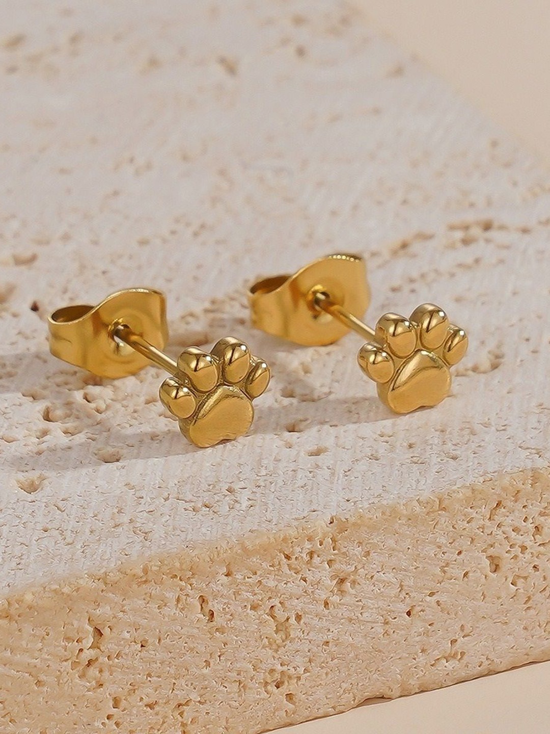 

MYKI Gold-Plated Stainless Steel Contemporary Studs Earrings