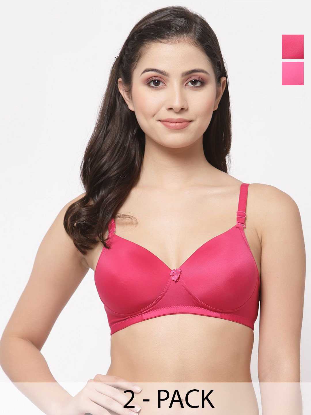 

College Girl Pack Of 2 Full Coverage Lightly Padded T-shirt Bra, Pink