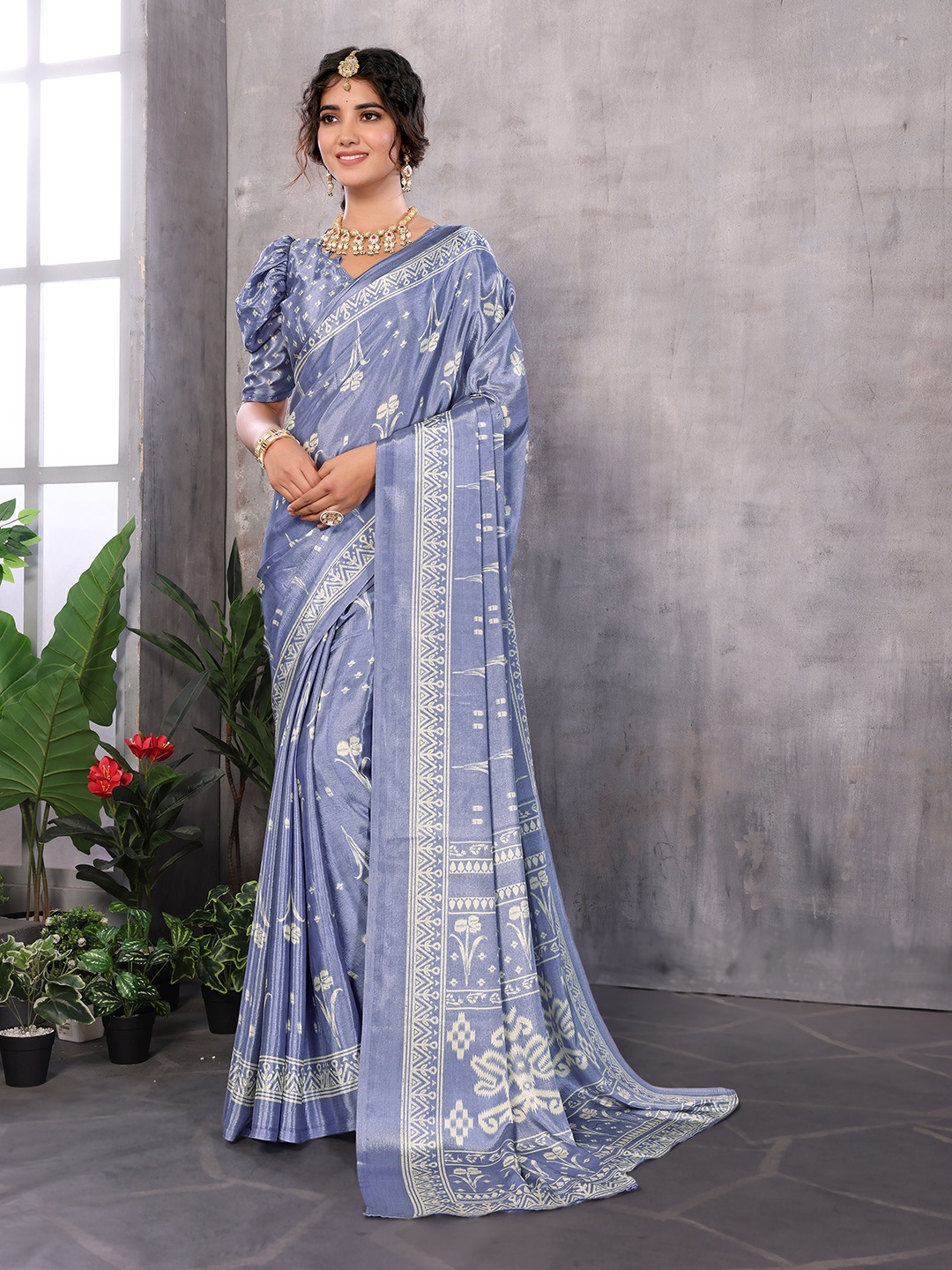 

KALINI Ethnic Motifs Saree, Green
