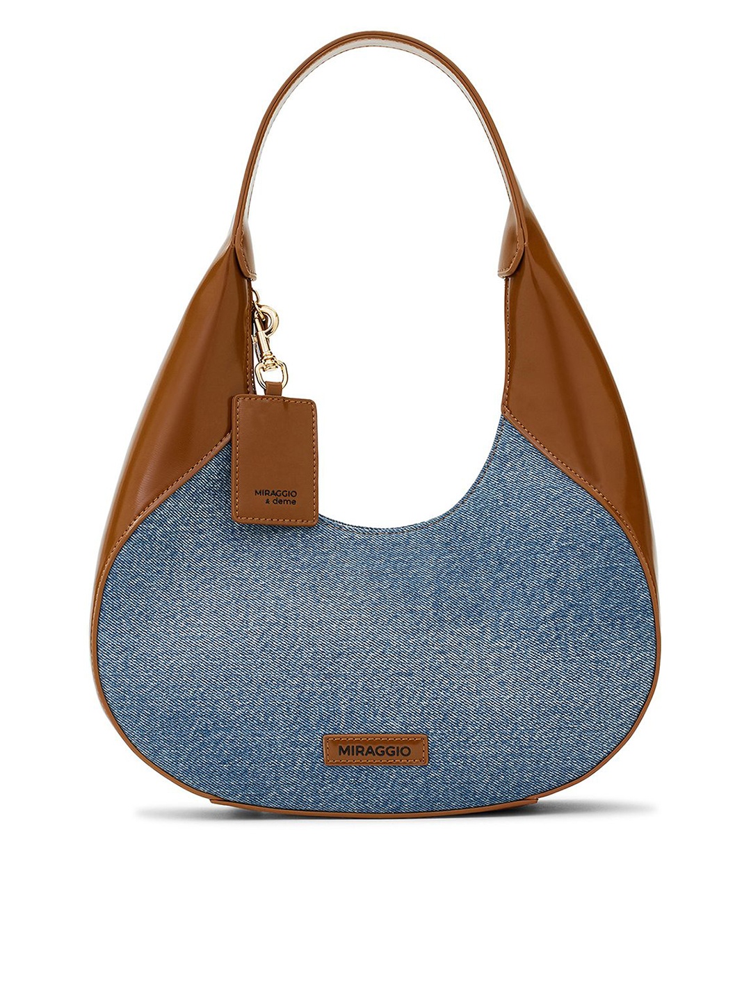 

MIRAGGIO Women Colourblocked Half Moon Shoulder Bag, Blue