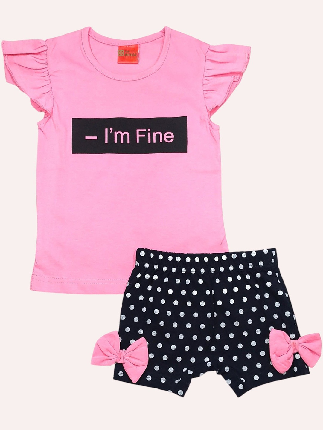 

The Pachisi Girls Printed Pure Cotton Top With Shorts, Pink