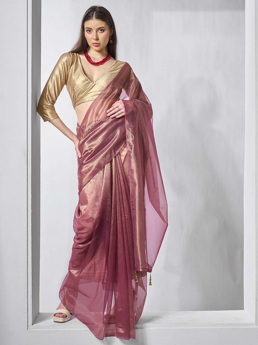 

Kalista Organza Ready to Wear Saree, Metallic