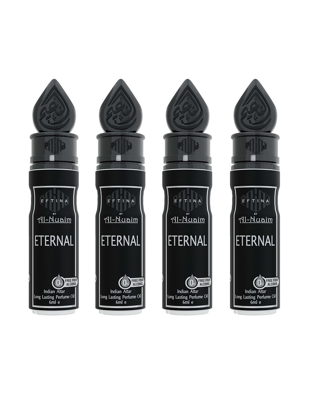 

Al-Nuaim Set of 4 Eternal Alcohol-Free Long Lasting Attar - 6 ml each, Multi